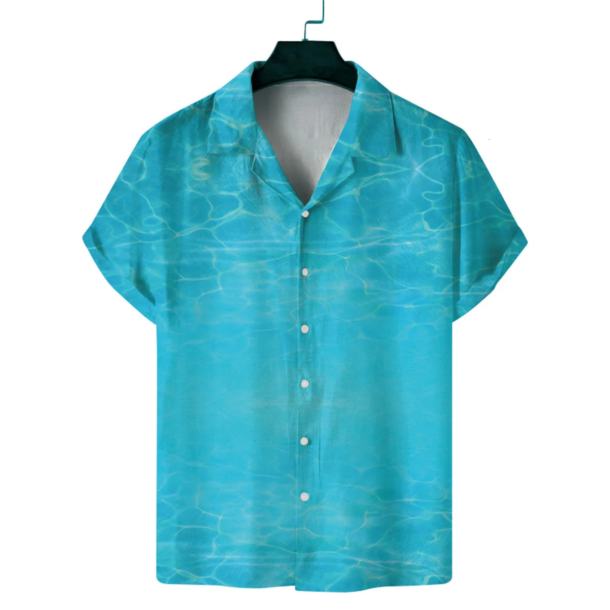 Mens leisure fashion Hawaiian shirt mens short sleeve personalized printed Cuban collar 250807