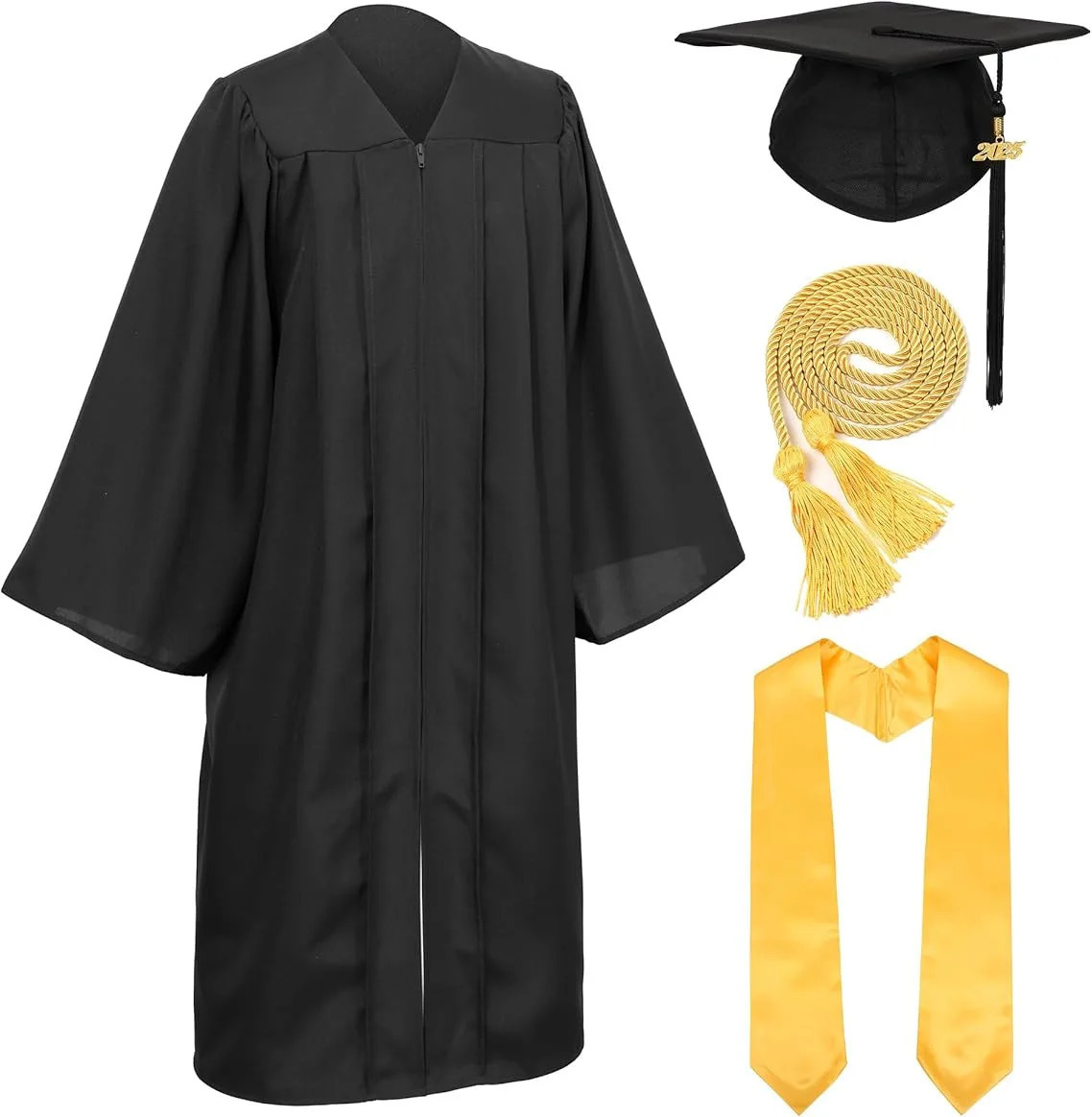 Adult Graduation Gown Hat Tassel Set College Student Bachelors Suit University High School Uniform Robe Costume 250729