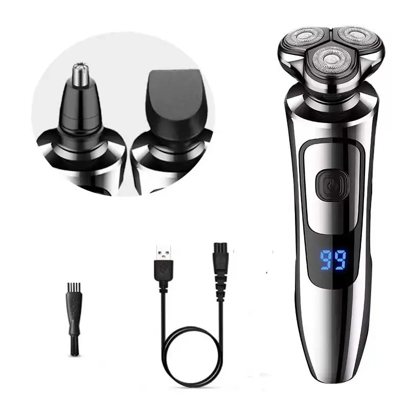 Electric Shaver Man Rechargeable Razor Shaving Knife Whisker Knife Household Portable Floating Three Tip Water Wash 250805