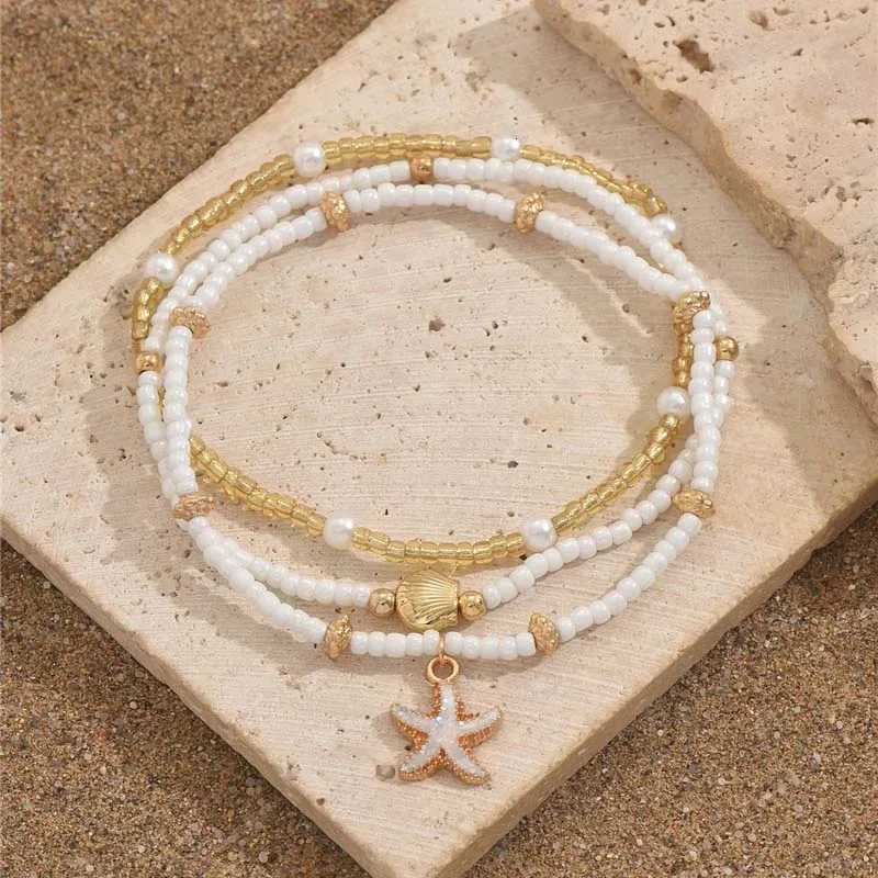 Vintage Anklets for Women Boho Shell Starfish Charm Anklet Leg s Bodychain Summer Beach Jewelry Accessories Gifts Y250805