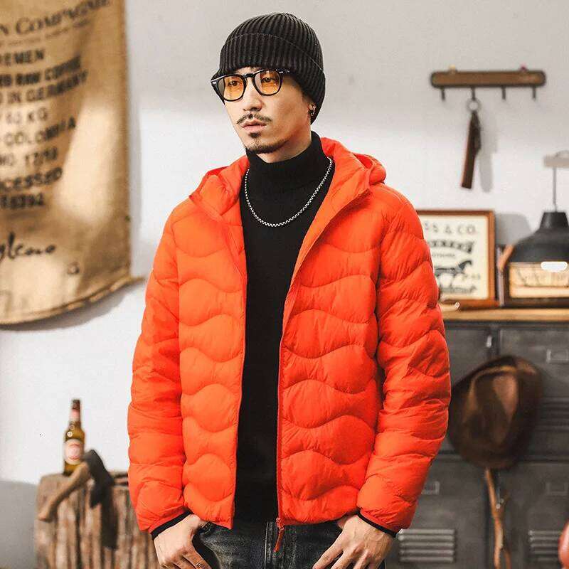 HL Men's White Duck Lightweight Down Winter Portable Outdoor Hiking Thick Windproof And Warm Jacket