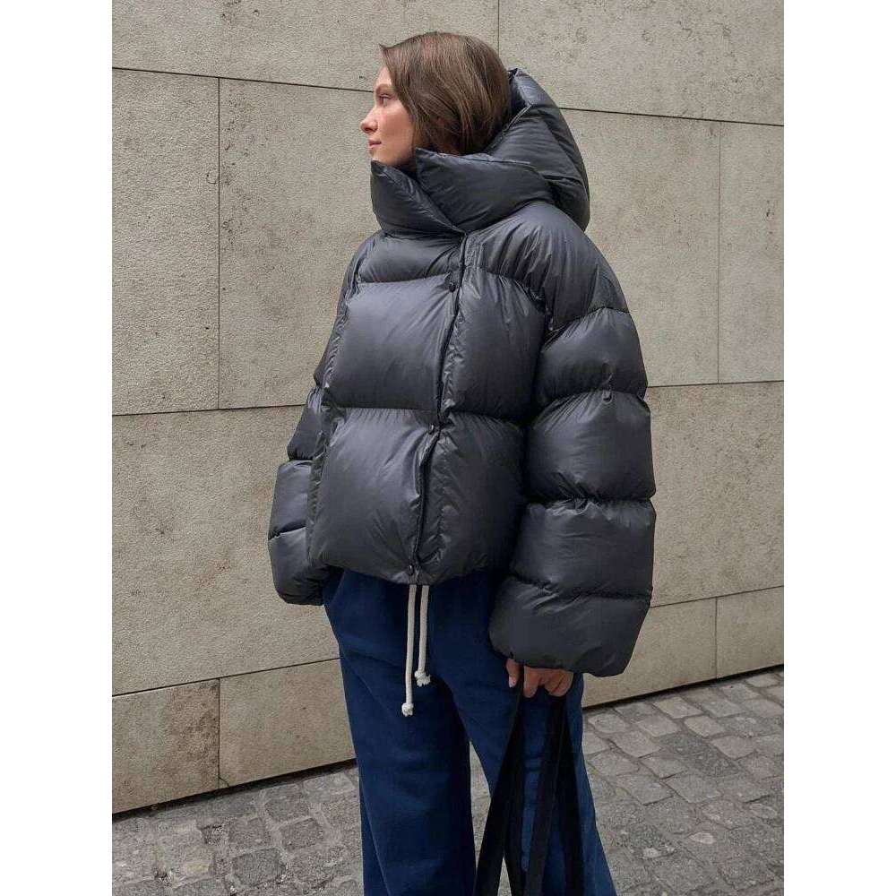 Designer Clothing 2025 TARUXY Thick Parkas Long Sleeve Top Women Autumn Winter Warm Coat Women's Street Fashion Hoodies Woman Cotton-Padded Jacke