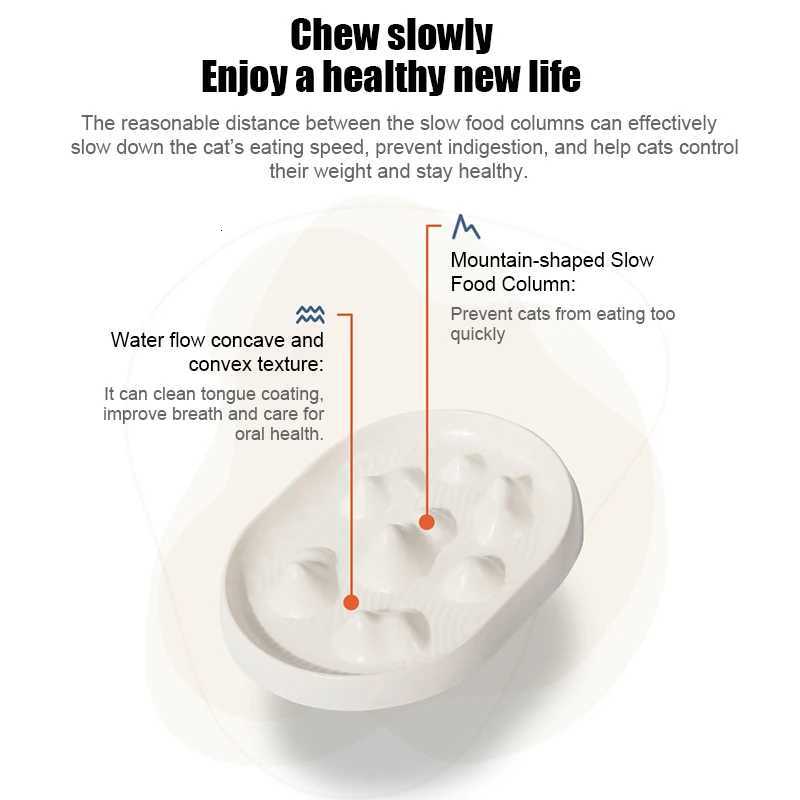 Pure Color Simple Slow Food Plate Slow Food Anti-choking Device Cat Dog Pet Supplies Pet Accessories Cat Bowl Y250806