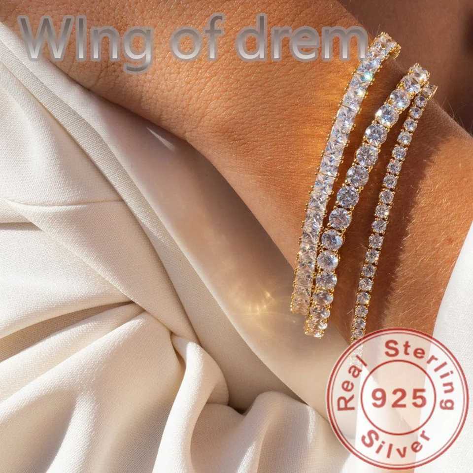 925 Sterling Silver Tennis Bracelet Rose Gold Shining Cubic Zirconia Bracelet Wedding Jewelry Gift W250807