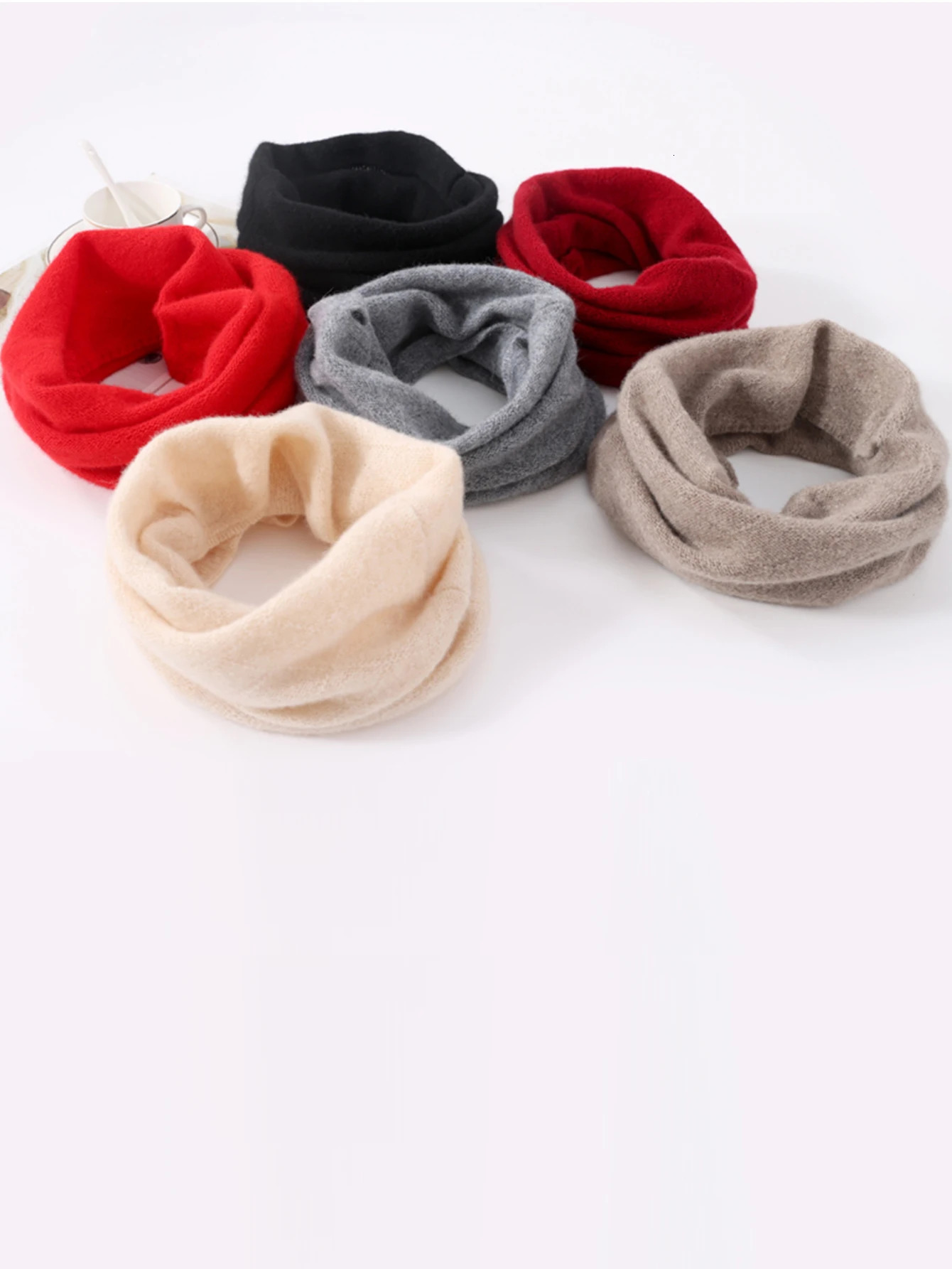 100% Pure Wool Ring Scarf Hollow Out Neckerchief Women Knitted Cashmere Headband Female Neck Warmer Soft Collar 250806
