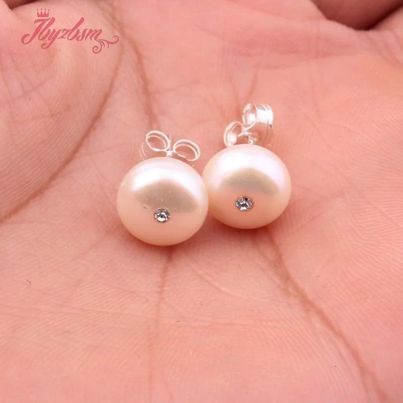 9mm Round Pink Purple White Natural Freshwater Pearl Elegant Minimalist Stud Earrings 1 Pair Party Anniversary Jewelry Gift 250805