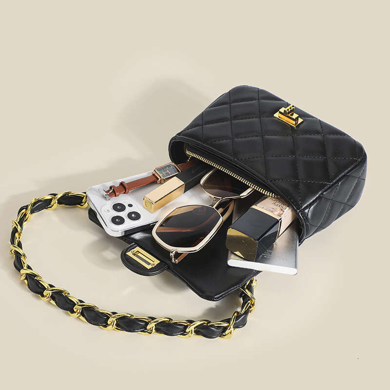 Baobao Women's 2024 New Trendy and Fashionable Golden Ball Lingge Chain Versatile Western Style Small Fragrance Single