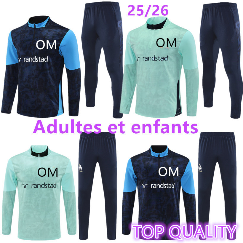 OM 2025 2026 adult tracksuit de football - Greenwood, Mbemba, Rongier, Hojbjerg, Harit, Chemises de football pour enfants pour hommes kids MMarseiLLe training suit