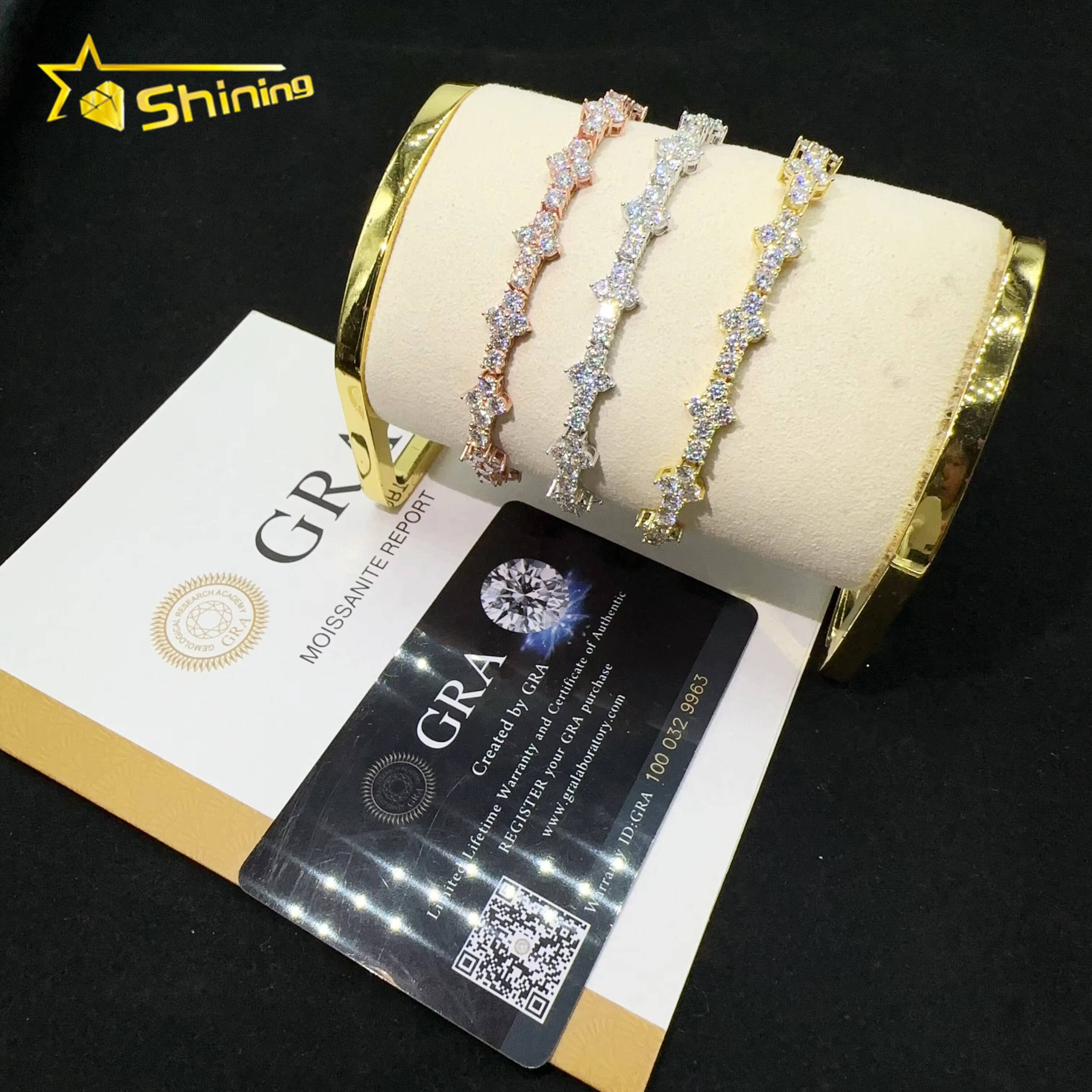 Cross Bracelet Silver 925 Vvs Moissanite Hip Hop Iced Out Lab Diamond Fine Jewelry Tennis Chain Bracelet