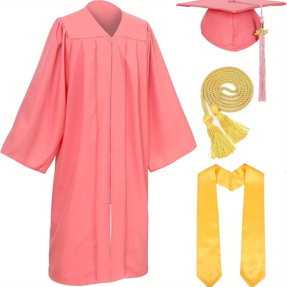 Adult Graduation Gown Hat Tassel Set College Student Bachelors Suit University High School Uniform Robe Costume 250729