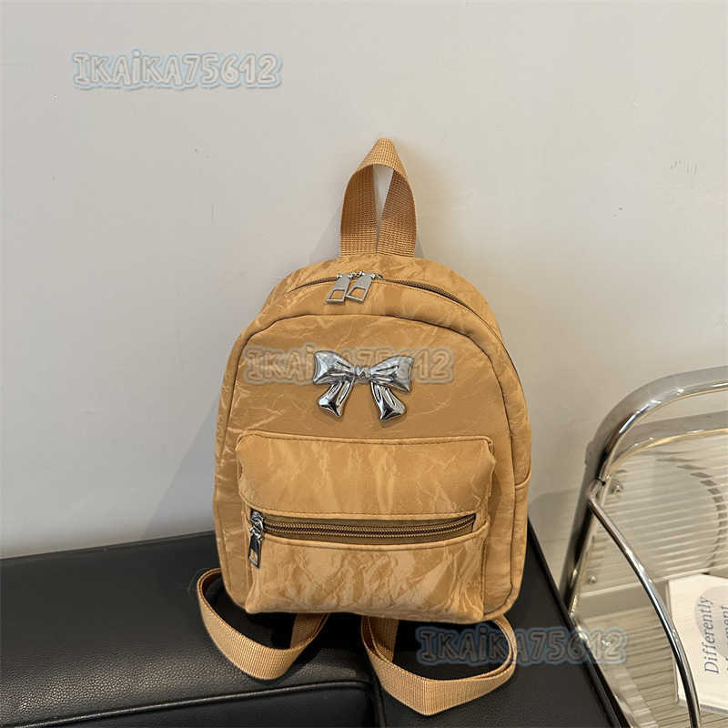 Bowknot Backpack for Women Niche Design Fashionable Style School Bag 2024 Autumn and Winter Lightweight Small Travel Backpack H250806