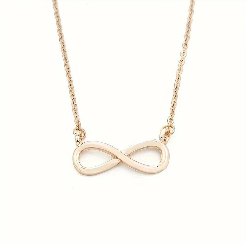 Fashion 8-word Shaped Charm Infinity Symbol Titanium Steel Pendant Necklace Christmas Birthday Gift Jewelry for Women