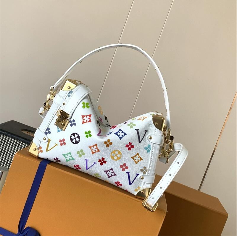 10A Fashion Luxury Designers Leather Bags Colour printing womens Handbags high qulity crossbody lady Shoulder Bag shopping tote coin purse side trunk Soft box bag