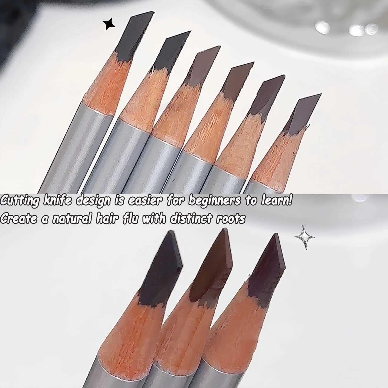 Slanted Blade Eyebrow Pencil Waterproof Makeup Natural Lines Hair Flu Wood Eyebrow Pen Tint Tattoo Gray Coffee Eyebrow Pencil W250807