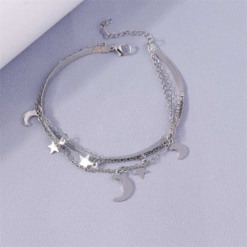 Fashion Moon Star Anklet for Women Sandals Barefoot Summer Beach Foot Chain Girls Holiday Jewelry Gifts Y250805