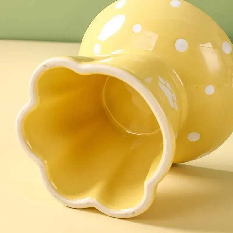 Cute Safety Environmental Ceramic Dog Cat Bowl High Foot Anti Overturning Pet Feeder Dog Water Bowls Pet Supplies Accessories Y250806