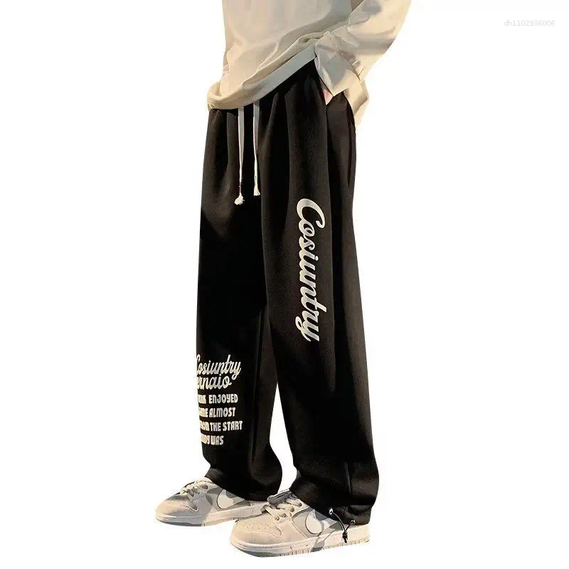 Men's Pants Summer Trendy Brand Printed High Street Straight-leg Trousers Spring And Autumn Loose Drooping Casual Z260315