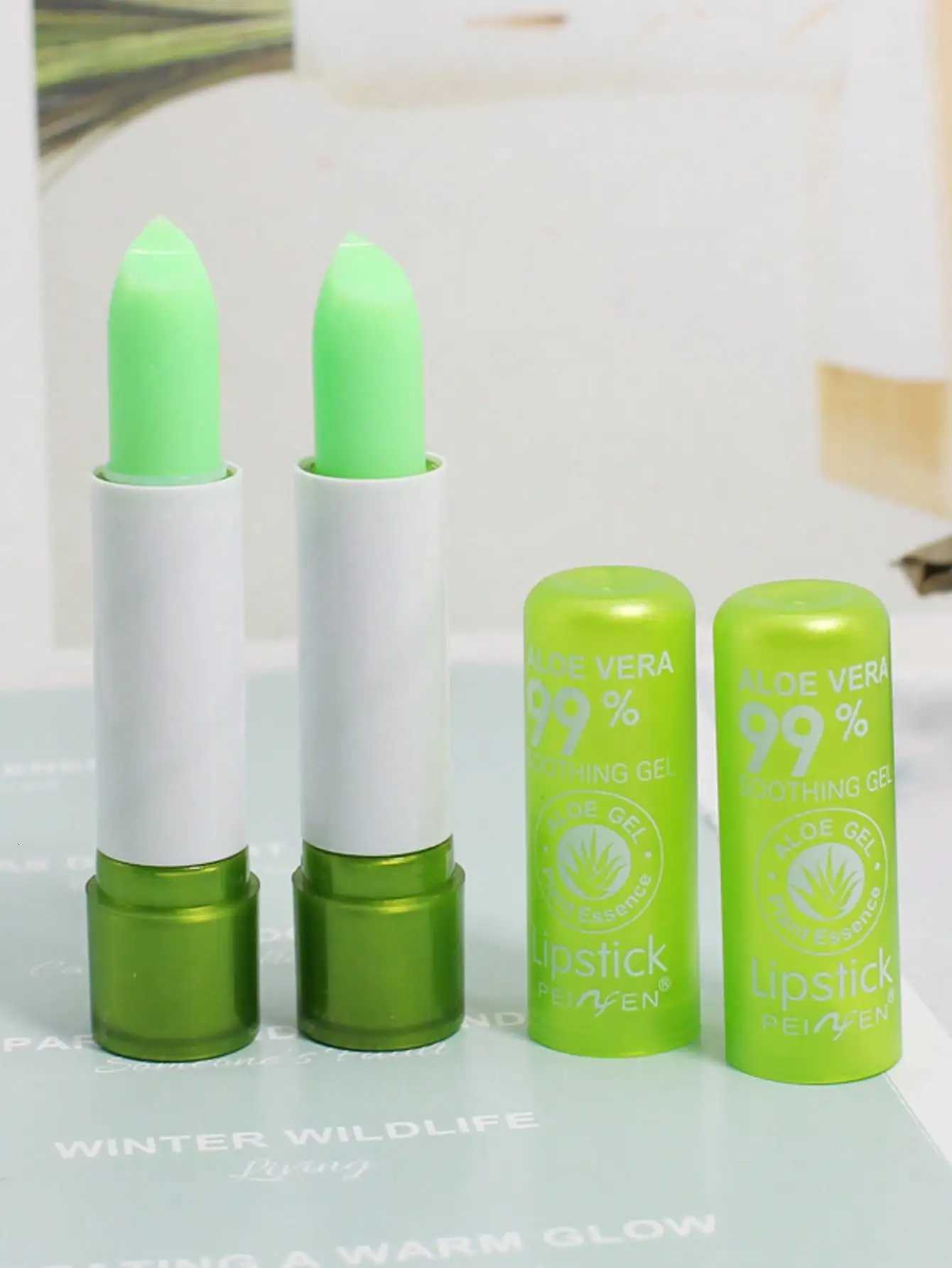 Aloe Vera Color-Changing Lip Balm Moisturizing Repairing Waterproof Anti-DrynessTemperature-Activated Lipstick for HydrationXJ250807