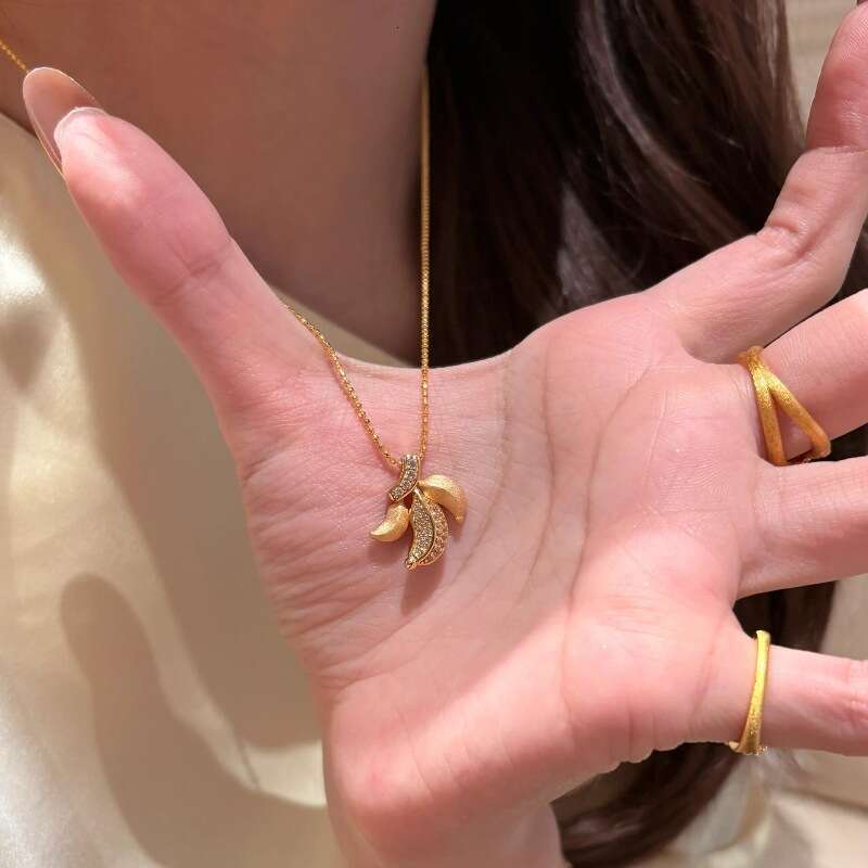 New Chinese Style Brushed Dia-Encrusted Christmas Tree Earrings Necklace Exquisite Niche Elegant Luxurious Versatile Jewelry Set