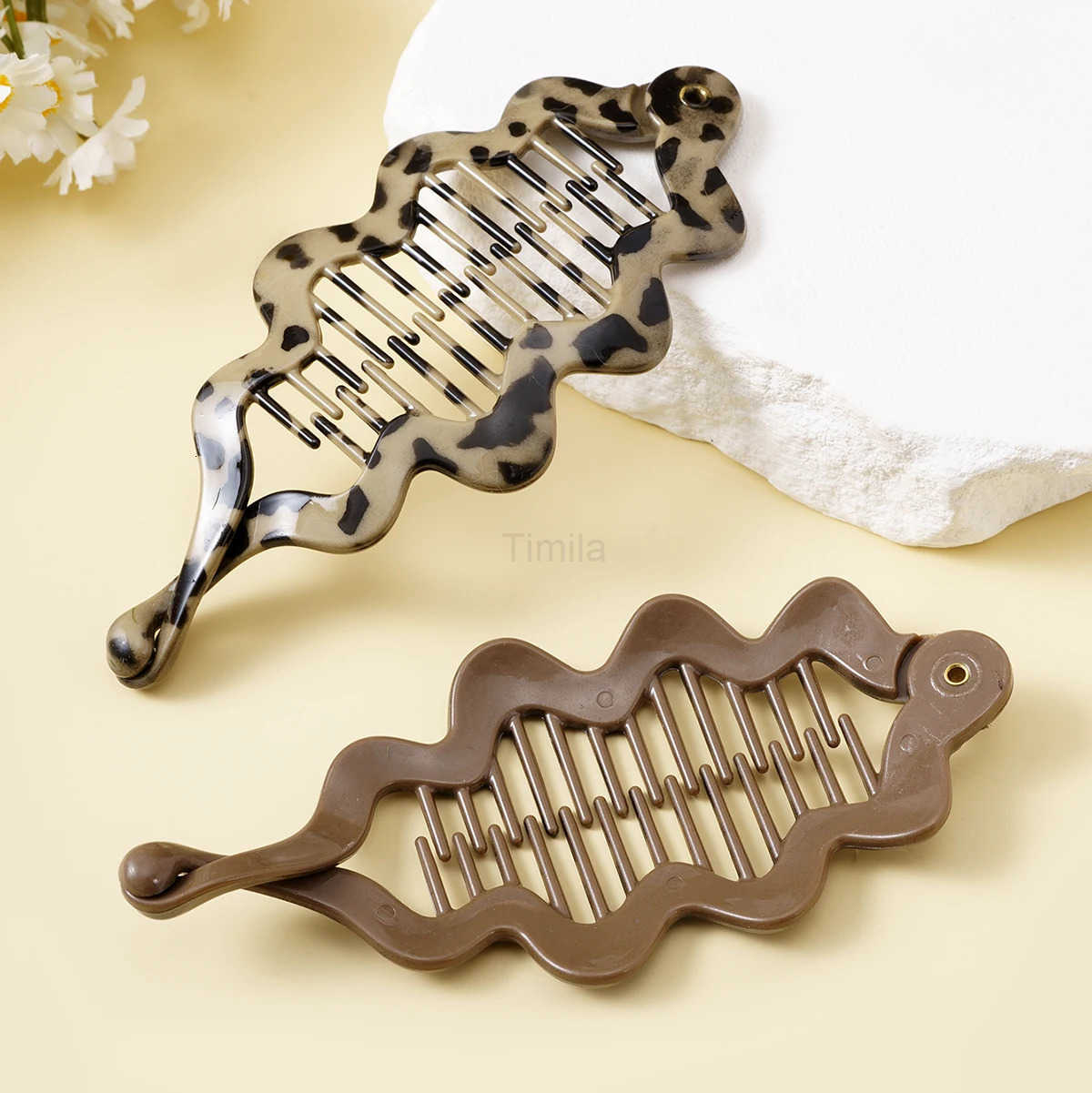 Leopard Fish Shaped Hairpin Twist Ponytail Banana Hair Clips Comb Clamp Girl Hair Accessories Barrettes Headwear Hairgrips U250807