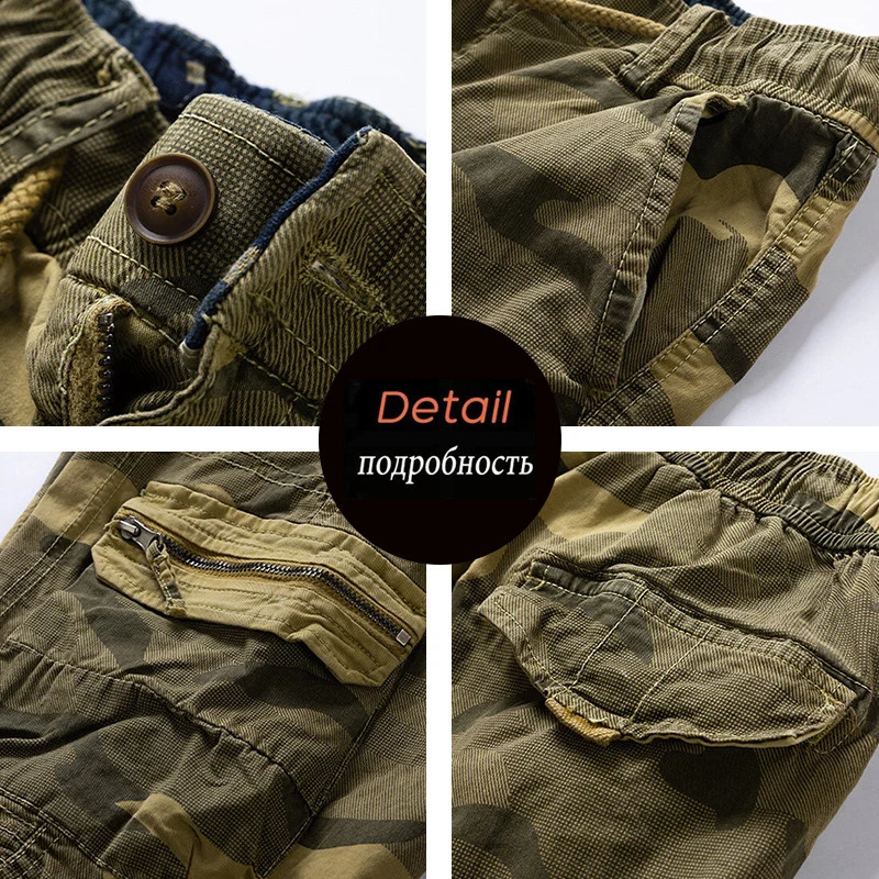 Summer Men Cotton Cargo Camouflage Shorts Clothing Casual Breeche Bermuda Beach Jogger Male Drop 250807