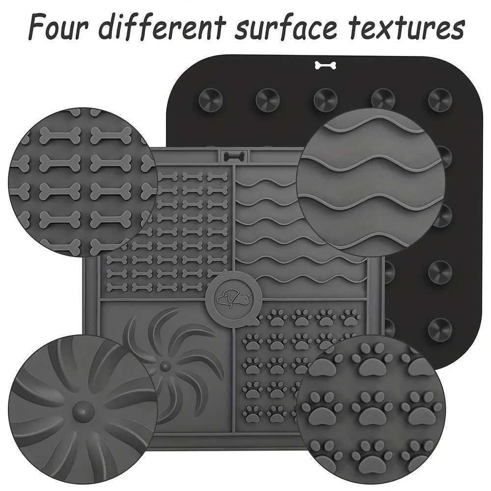 Silicone Slow Feeder Mat Pet Lick Pet Slow Food Plate Bathing Distraction Silicone Dog Sucker Food Training Dog Feeder Supplies Y250806