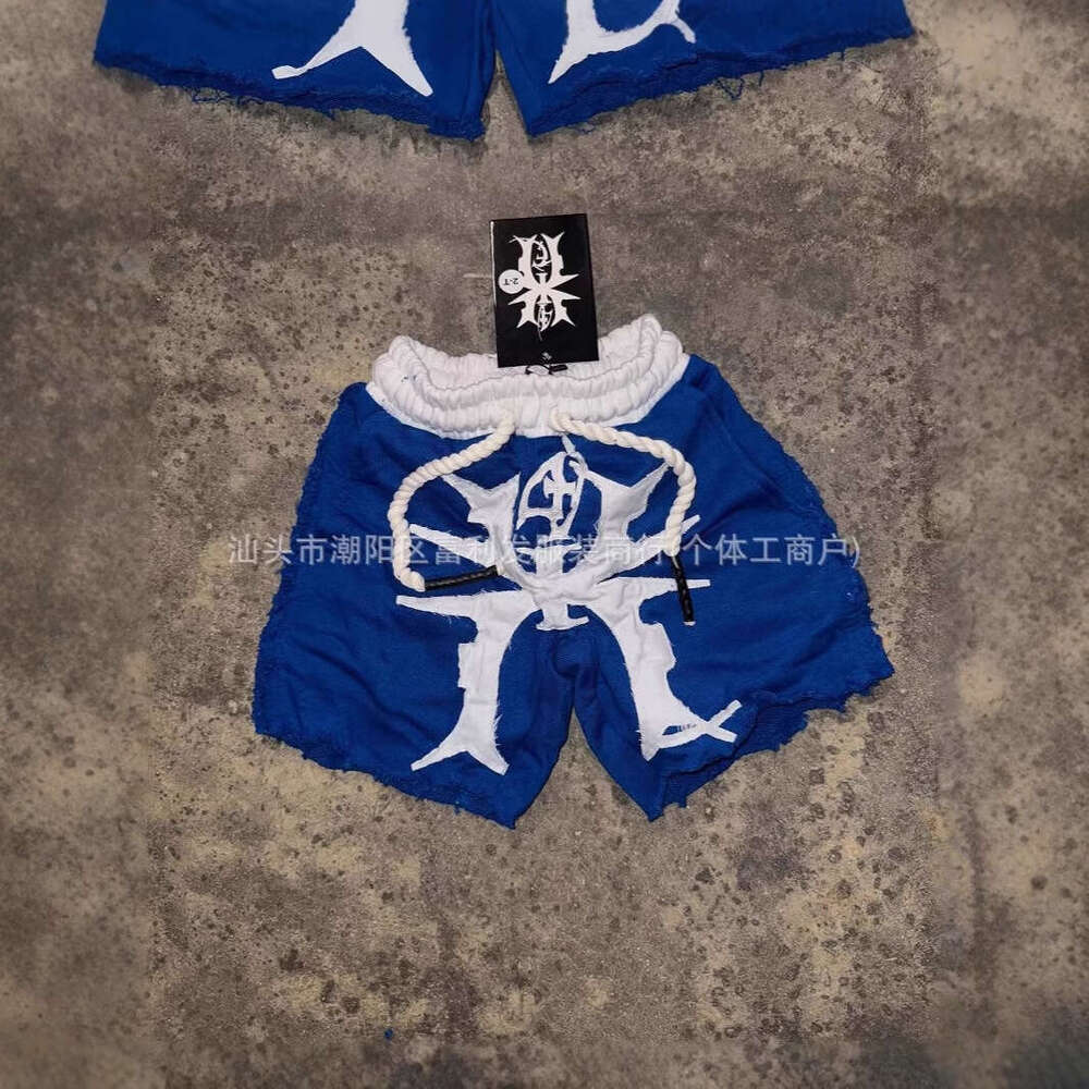 2025 Summer New American Style Washed Fashion Embroidered Trendy Shorts Loose Casual Waist Drawstring Pants