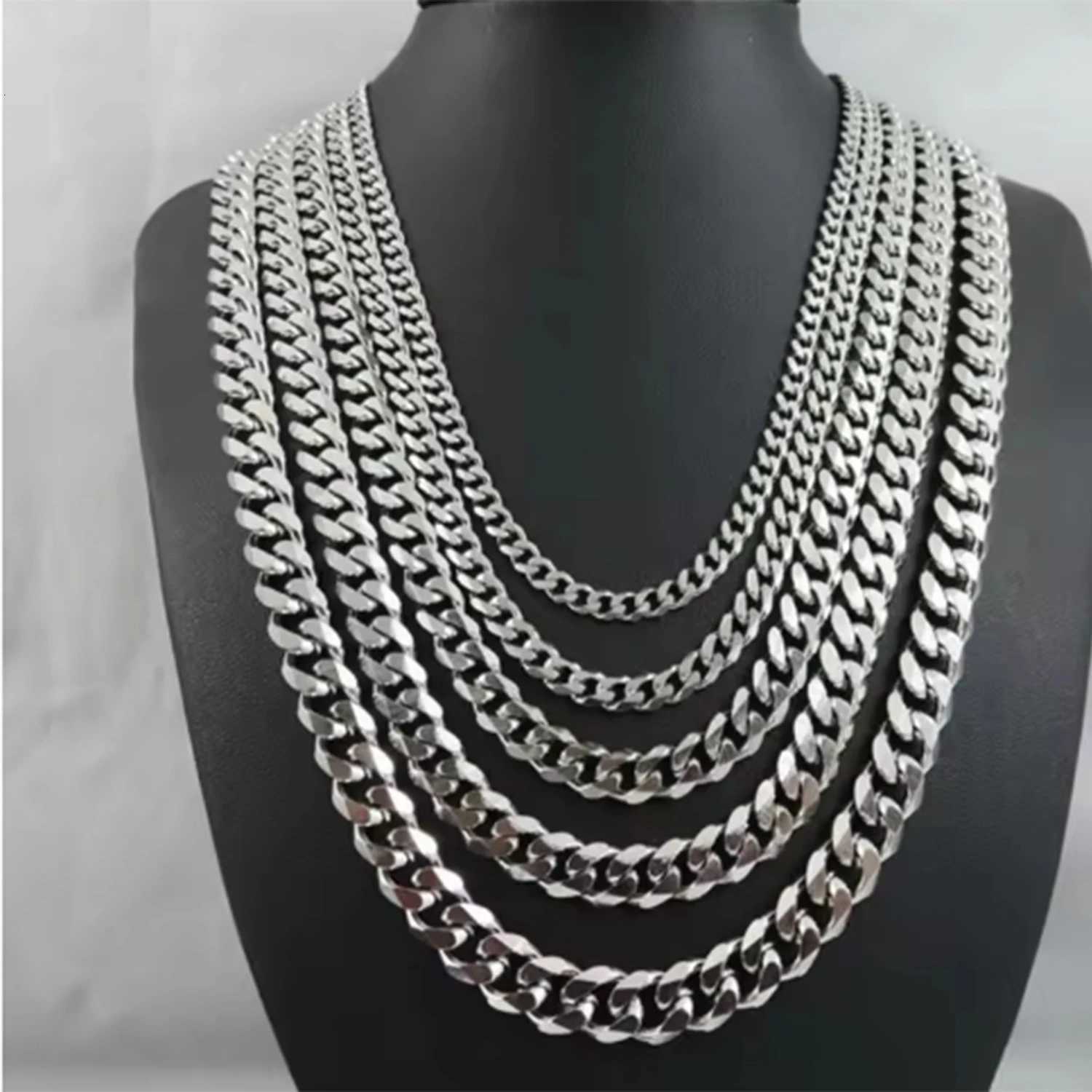 Silver Monaco anklet width 4N6N8N length 23cm25cm hip-hop anklet for men and women Y250805