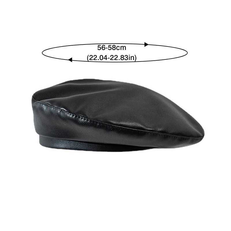 Women Girl Beret Hat French Retro Artist Beanie Hat Elegant Solid Color PU Leather La Painter C Spring Autumn La Berets XJ250807