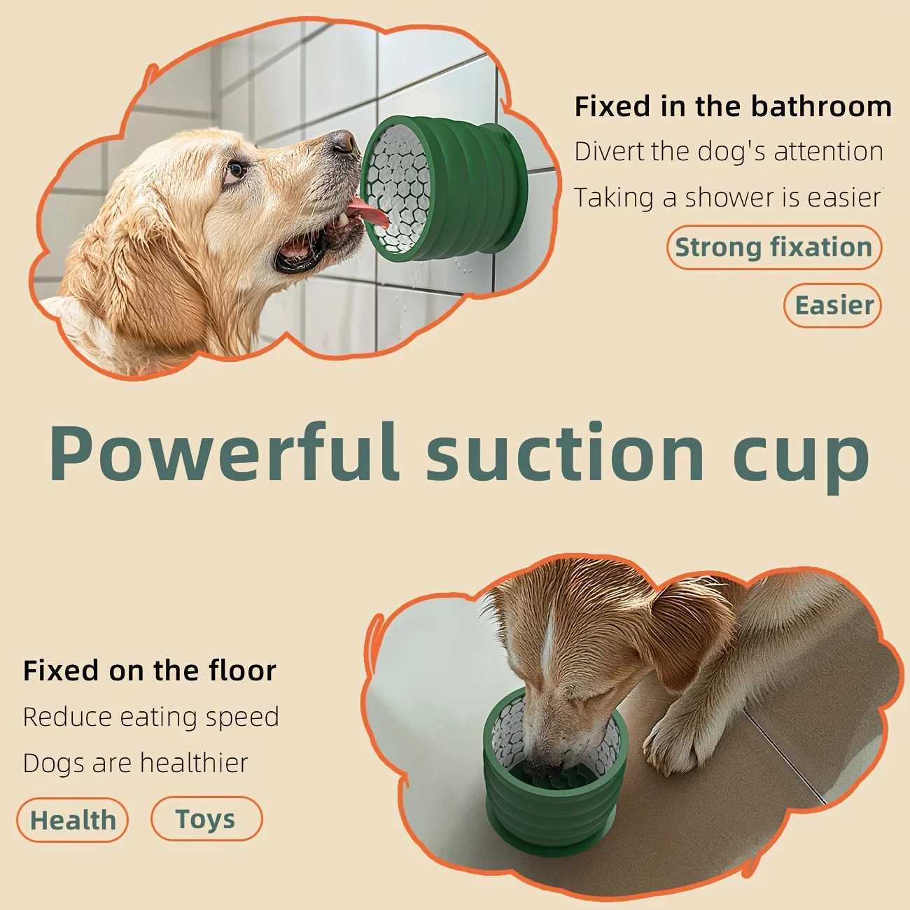 Silicone Slow Feeding Dog Bowl with Suction Cup and Anti-slip Design to Distract and Reduce Boredom Rich in Silicone 360ml/620ml Y250806