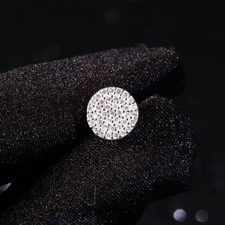 Fashion Style Gold Plated 925 Sterling Silver With D Color VVS Moissanite Diamond Stud Earrings for Mans Women