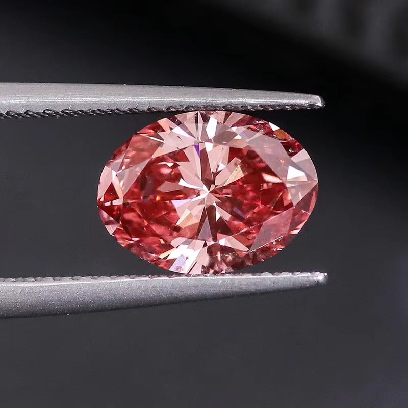 Provence Gem Lab CVD Oval Brilliant Cut Looese Lab Grown Fancy Intense pink Diamond Price for making Jewelry