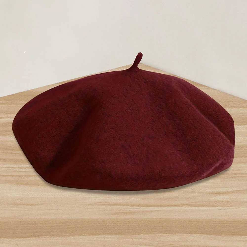 Womens chic retro style beret classic French style breathable elastic knit perfect for autumn and winter fashion. XJ250807