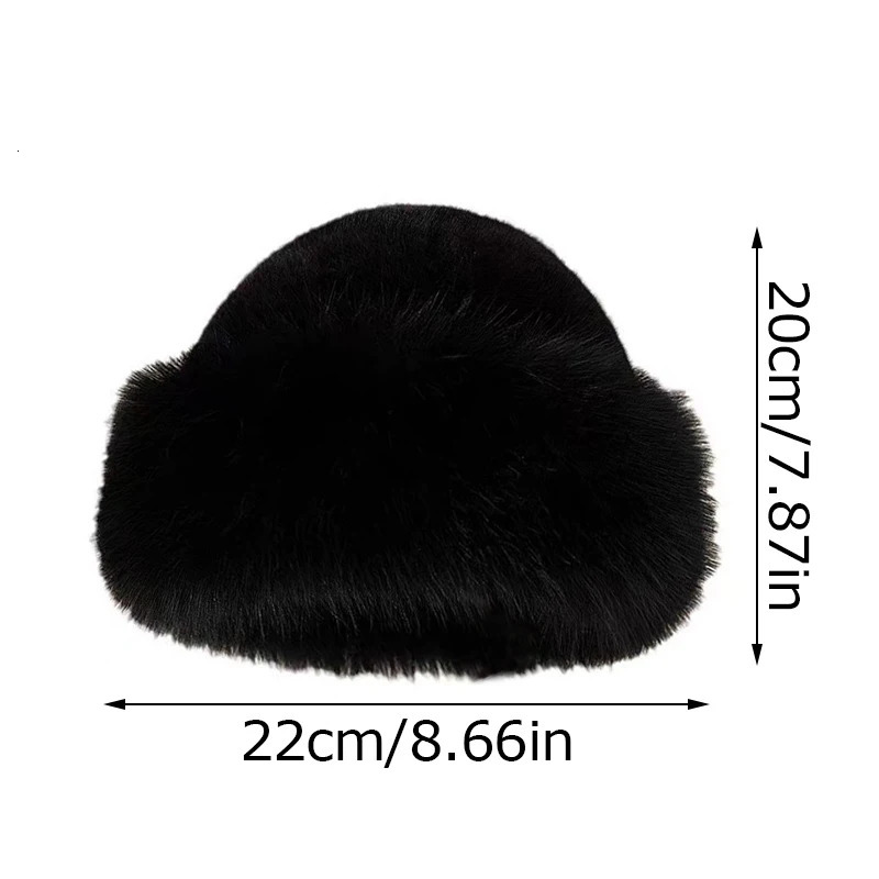 Winter Thick Warm Furry Beanies Hat Women Fashion Mink Fur Russian Cap Solid Color Plush Brimless Cap Brimless Ski Hat 250806