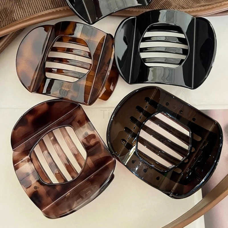 2025 New Korean Style French Flat Hair Clip Claws Hair Accessories Womens Spring Clip Leopard Hair Clip Top Simple Headpiece U250807