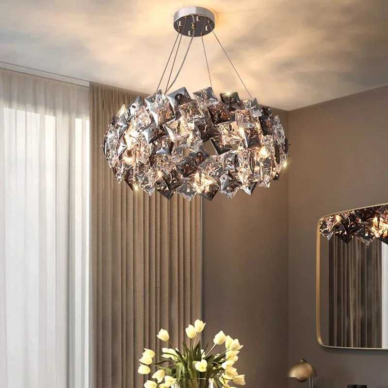 Home Decoration Pendant Lights Luxury Crystal Living Room Chandelier Dining Room Pendant Lamp Ceiling Light Indoor Lighting X250807