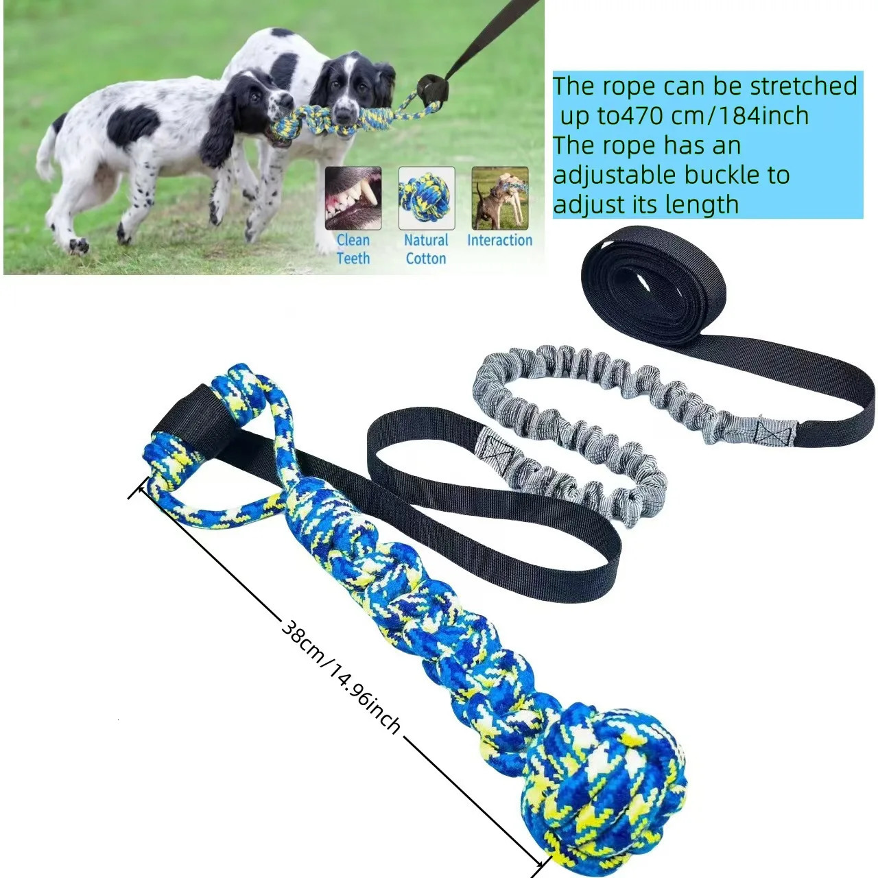 Outdoor Bungee Tug Toy Dog Toy Hanging from Tree for Small to Large Dogs Interactive Exercise Play Cord Tether with Chew Rop 250804