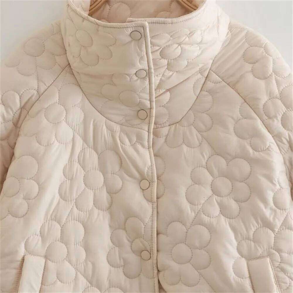 Designer Clothing 2025 UNIZERA Stand Up Collar Loose Single Breasted Quilted Cotton Winter, New Solid Color Long Sleeved Jacket For Women
