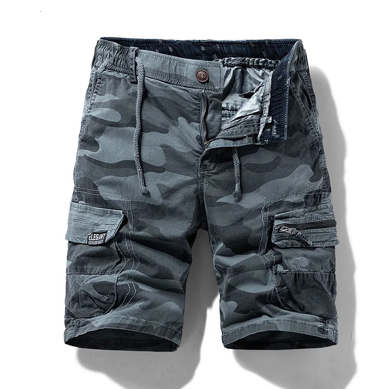 Summer Men Cotton Cargo Camouflage Shorts Clothing Casual Breeche Bermuda Beach Jogger Male Drop 250807
