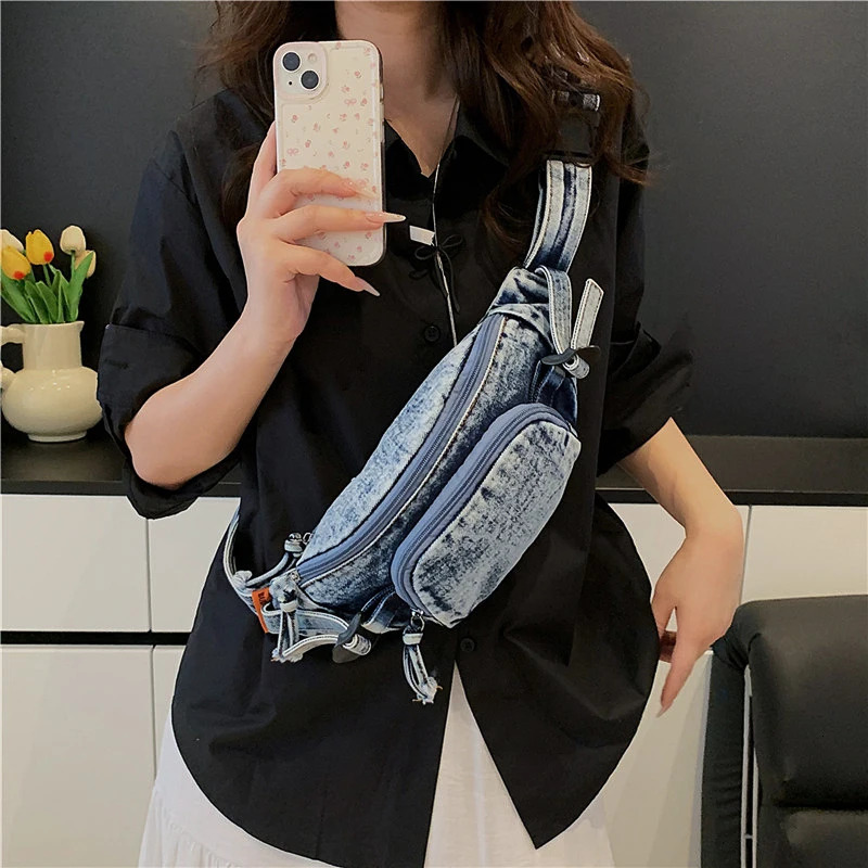 Denim Cotton Women Messenger Bag Ladies Casual Tote Soft Shoulder Bag Crossbody Bags Daily Cloth Purse Female Travel Handbag 250805