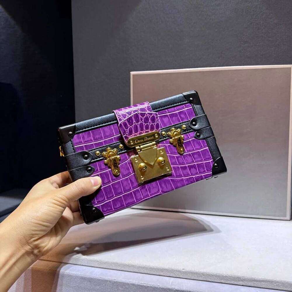 Designer Brand New High Quality Fashion Leather Serpentine Lock Box Crossbody Shoulder Bag Women Hot Sale