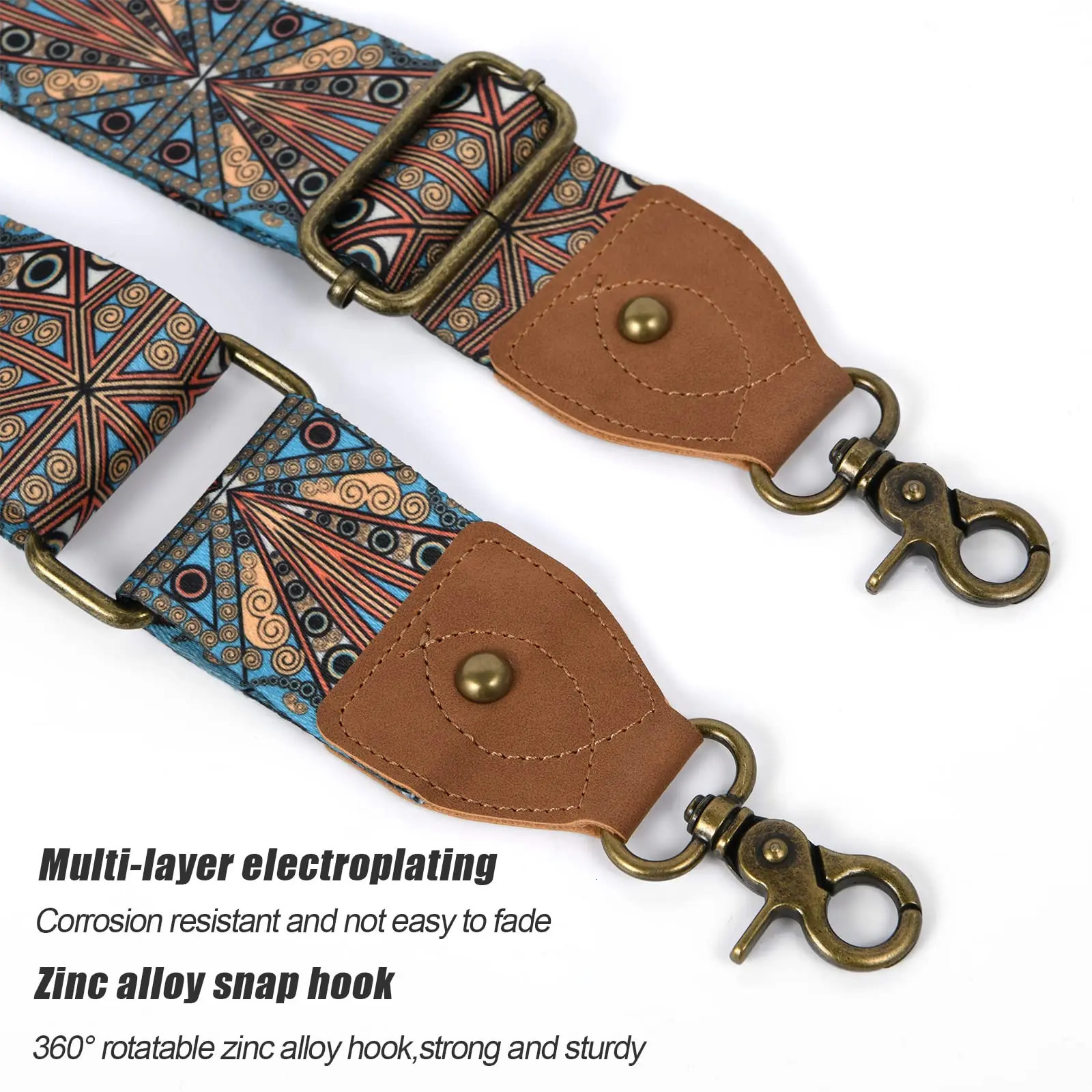 Ethnic Embroidery Wide Purse Straps For Women Crossbody Bags Replacement Guitar Strap For Cross Body Shoulder Bag 250807