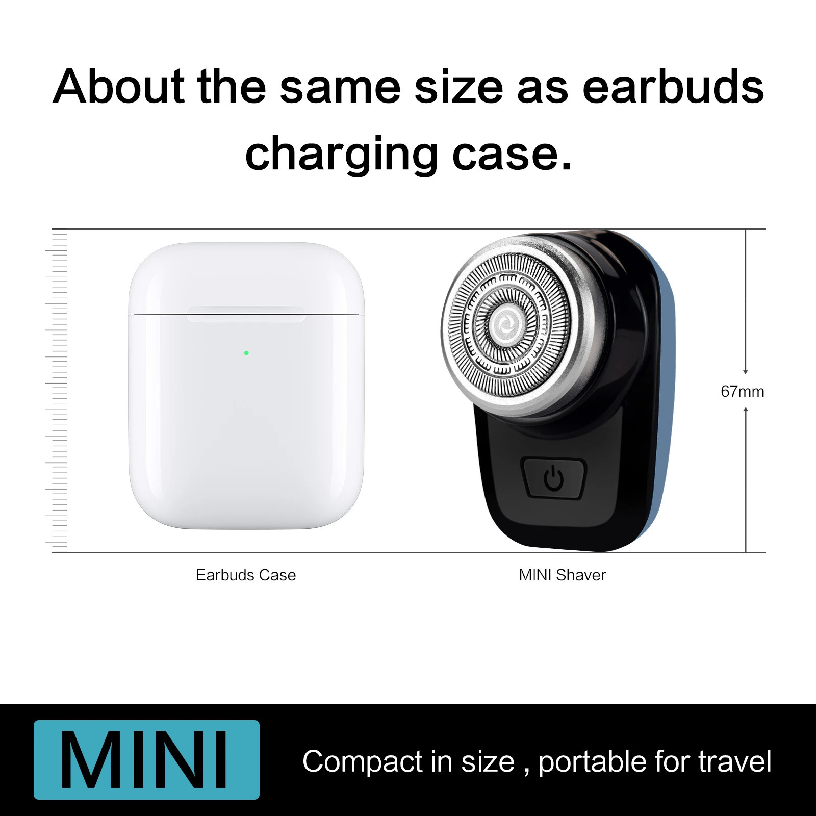 Mini Electric Shaver Self Sharpening Shaver Portable Shaver Beard Trimmer Rechargeable Razor for Men 7900 Rpm LPX7 Waterproof 250805