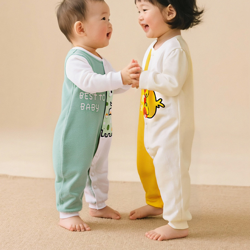 Baby All-Cotton Four Seasons Bodysuit with Snap Buttons