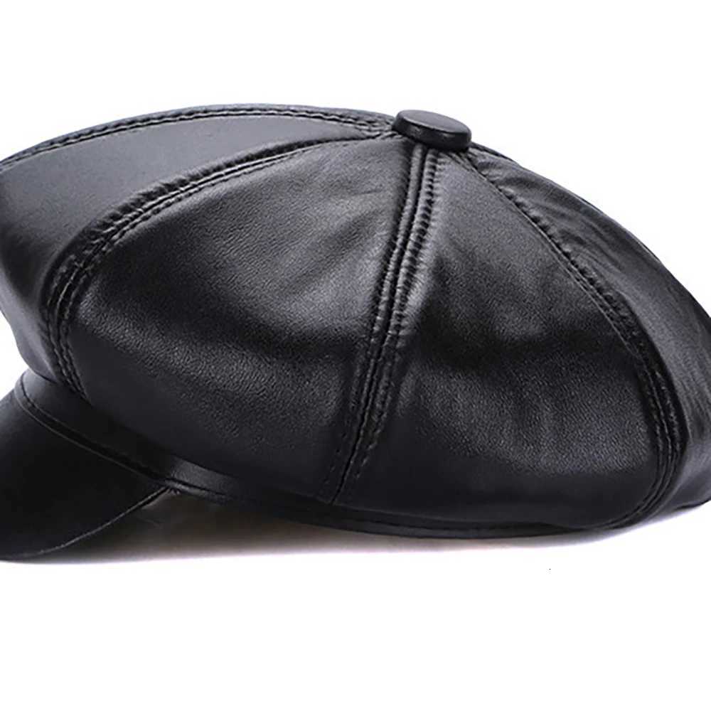 Seasons Genuine Vintage Bonnet Cadet Visor Mens Baseball Hat Cs Leather New Style Newsboy Real Leather Fashion Beret Hat XJ250807