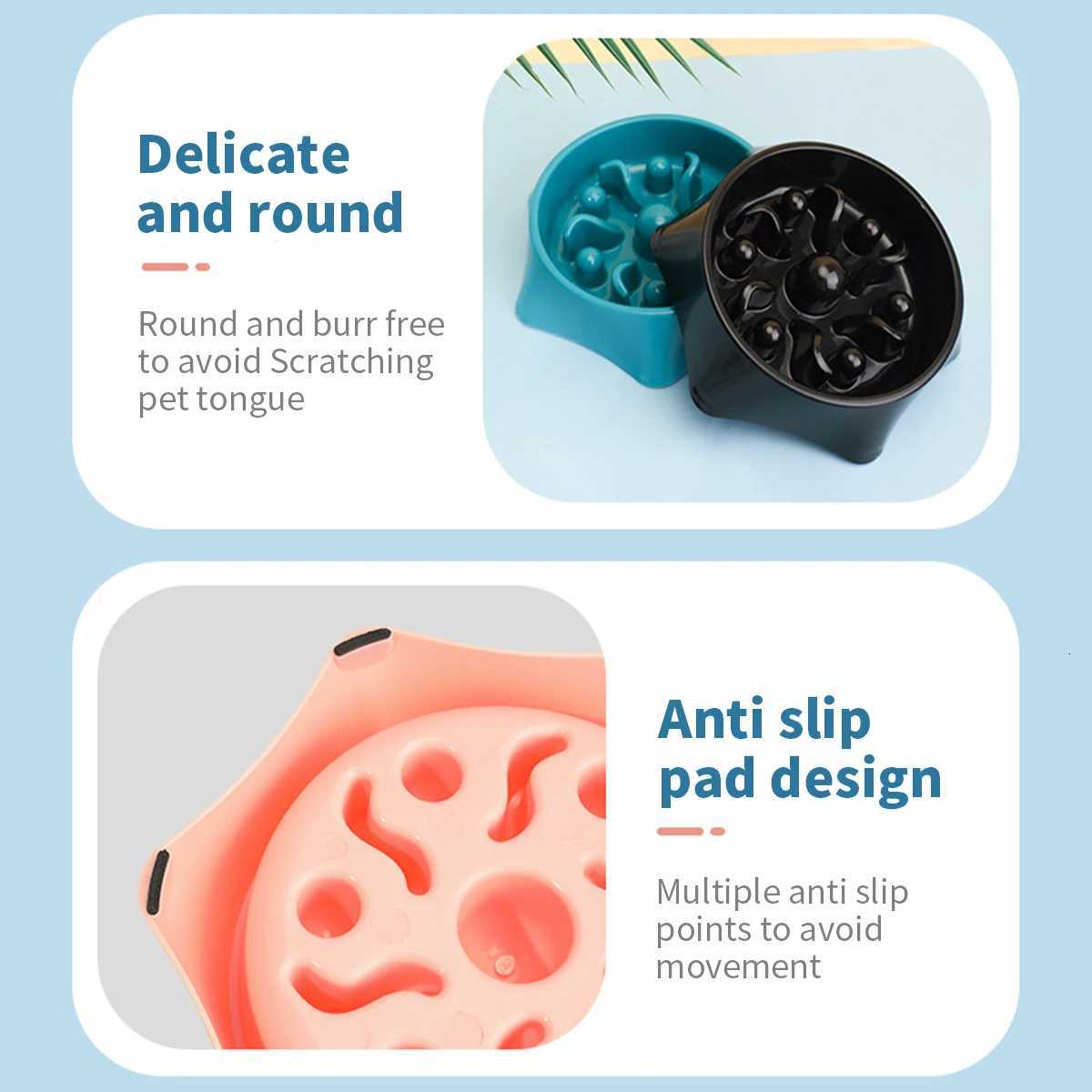 A dog slow food bowl dog bowl anti-knockover pet supplies small dog anti-choking feeding dog food bowl cat food bowl Y250806