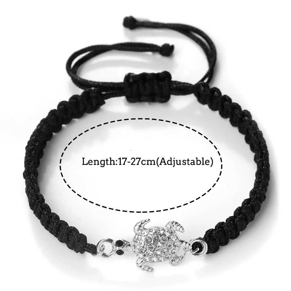 Vintage Crystal Turtle Pendant Braided Bracelet Colorful String Bangles Chain Jewelry Couple Bracelet Gift for Friend W250807