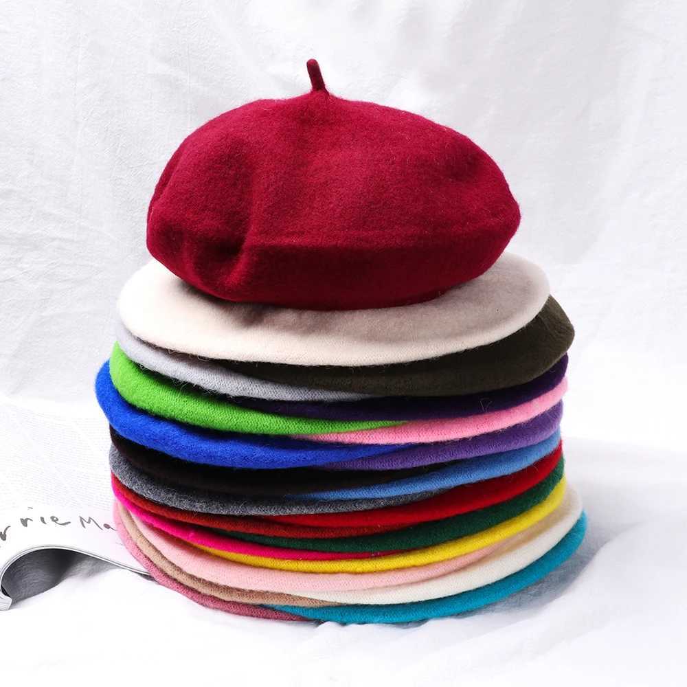 Autumn Winter Felt Beret Hats Women Fashion French Painter Hat Girls Trend Solid Color Berets Ladies Multicolored Flat C XJ250807
