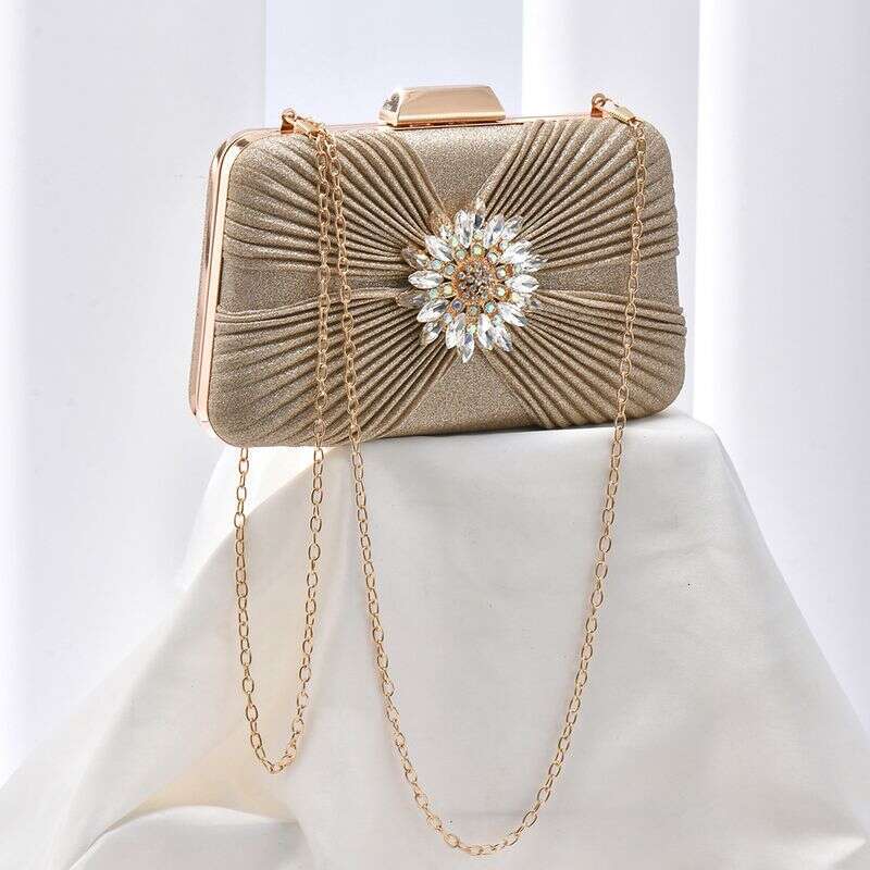 Women's Bags Exquisite Rhinestone Flower Evening Ladies Temperament Versatile Handbag Banquet Chain Crossbody Bag Wholesale