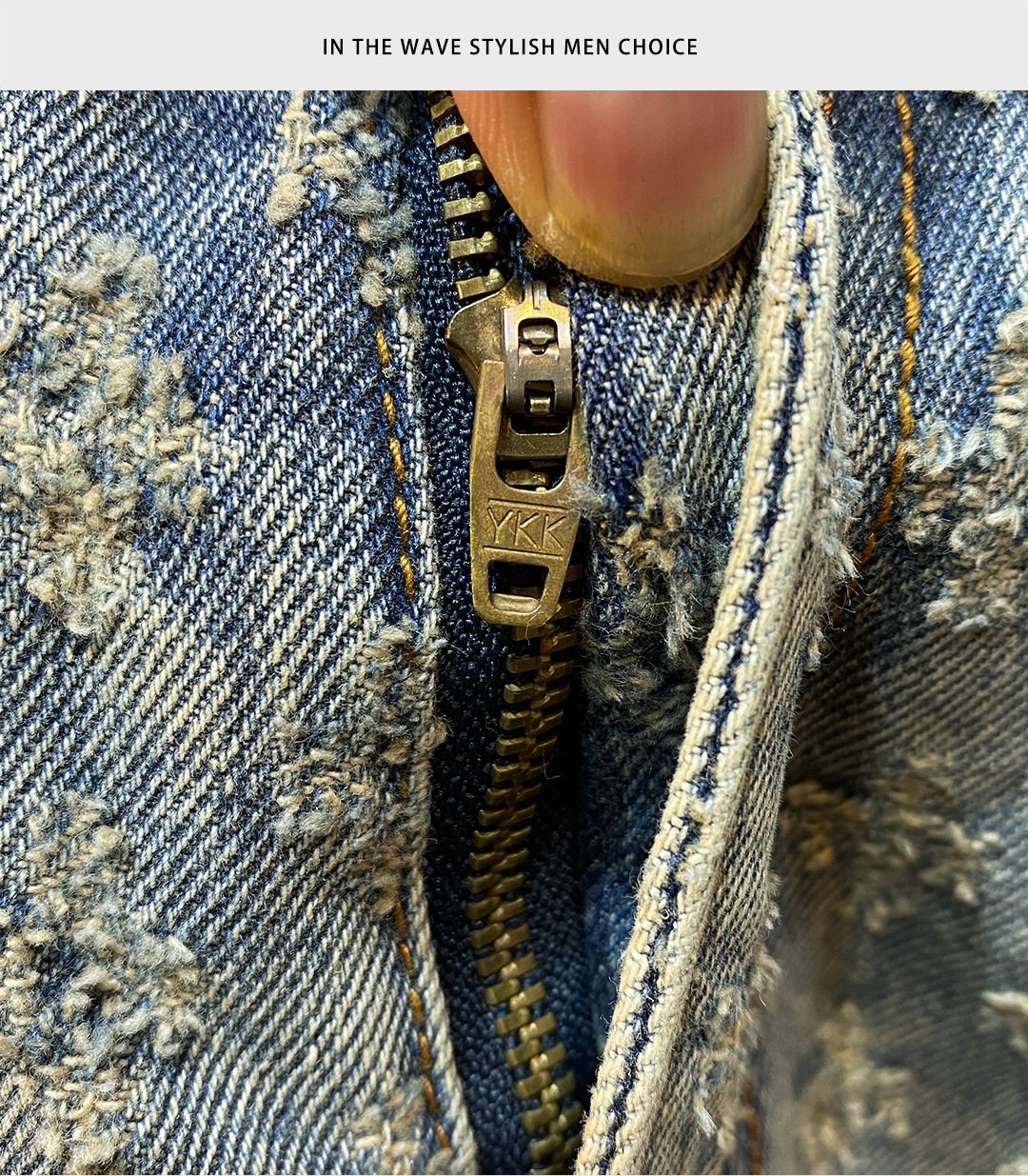 Mens five point pants 2024 loose straight wide leg perforated jacquard highend casual denim shorts